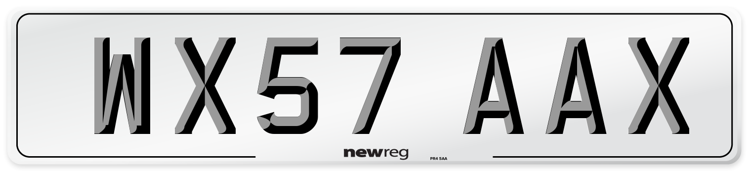 WX57 AAX Number Plate from New Reg